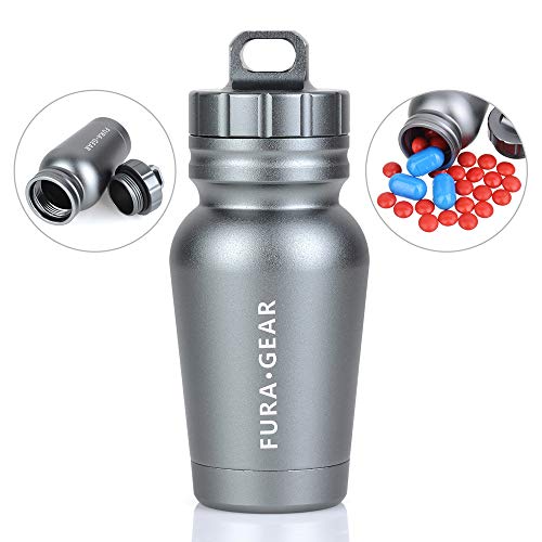 Garrafa de Armazenamento, Andoer Cilindro de cápsula de sobrevivência de recipiente de armazenamento