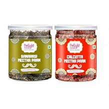 Delight Foods Calcutta & Banarasi Meetha Paan Combo 300g x 2, Mouth Fresheners & Digestive, After Meal Snacks | No Supari | Premium Flavour | Traditional Mukhwas, Sweet & Refreshing Paan