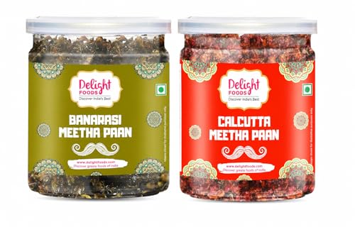 Image of Delight Foods Calcutta & Banarasi Meetha Paan Mukhwas 600g (300g x 2) | Mouth Fresheners Sweet Paan Mix | Digestive & After Meal Snacks | Without Supari | Refreshing