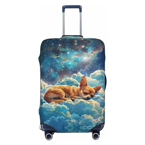 Luggage Cover Protector Suitcase Cover - Artistic Starry Sky Cloud Dog Santi-Scratch Uitcase Cover for Luggage