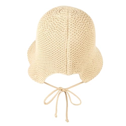 Sombrero de paja tejido con ala ancha para sol miniatura 4