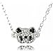 Topstaronline Fancy Silver Tone Black and Clear Rhinestone Paved Triple Panda Bear Bracelet