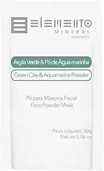 Elemento Mineral Máscara Facial Bio Argila Verde Com Pó Água Marinha 30g Limpeza Detox e Serenidade Indicada para Pele Oleosa e Poros Dilatados.