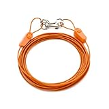 IntelliLeash 20FT Tie-Out Cables for Every Breed - Strong, Safe, and Durable Dog Tie-Outs for up to 10 Pounds - Weather and Wear Resistant Galvanized Aircraft Cable for Outside Use