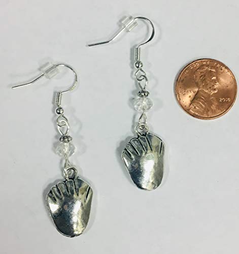 Baseball Or Softball Fast Pitch Mitt Silver Charm Earrings, On Sterling Silver Earrings, Baseball Mom Earrings #TOP3