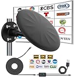 Outdoor TV Antenna for Digital TV, 720° Long Range Omni Directional Reception Digital HD Antenna Signal, with Super Signal Booster, 35ft HDTV Cable, for Attic/Camping/RV/Boat, 2026 Latest (Black)