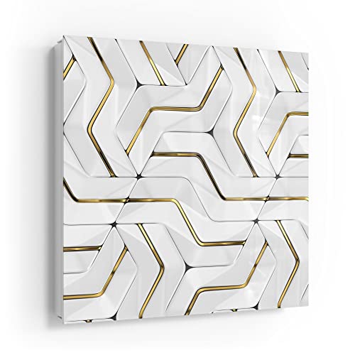 DEQORI Armoire à clés blanche | 30x30 cm | Motif brillant | Boîte à clés en verre et métal | Armoire à clés avec 50 crochets + 2 aimants | Boîte de design moderne magnétique et writable