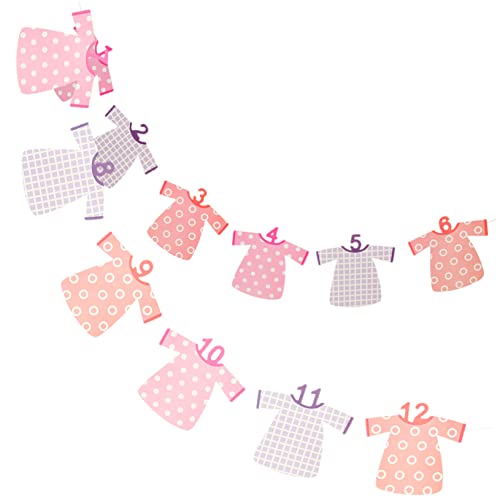 BESTOYARD 4 Conjuntos De Decoração De Bunting Meses Guirlanda Festa Mensal Fundo Foto Quarto Moldura