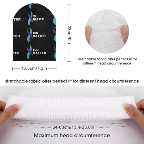 Suicide Prevention Awareness Kids Beanie Hat for for Girls Boys Children Cap Winter Knitted Chemo Cancer Headwear Accessories Gifts Decoration Black2