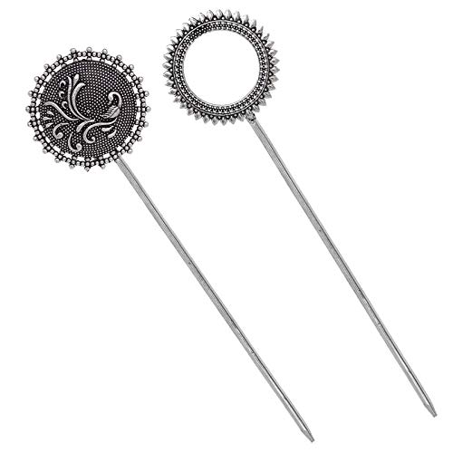 V L IPMEX Silver Oxidised Metal Handmade Multicolor Juda Pin Stick Set for Women (B07SYYGV9G) Amazon Price History, Amazon Price Tracker
