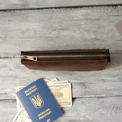 Bifold Wallet with Handle, RFID Blocking, Genuine Leather, 6 Card Slots, Tan (chocolate)2