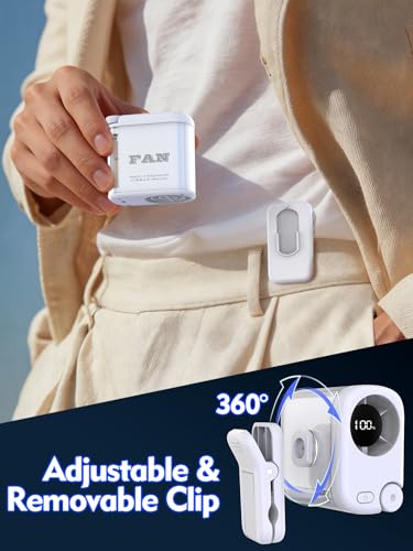 Image of Transparent Mecha-style Wearable Waist Fan: USB-C Rechargeable 0-100 Wind Control, RGB Lighting, Detachable Belt Clip, 360 Rotation, for Shirt, Belt, Umbrella Handle, Handheld Use, 3-12 Hours