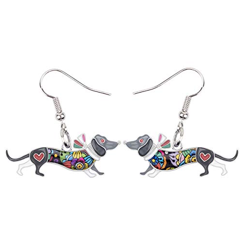 Boucles d'oreilles teckel DUOWEI pendantes amusantes pour femme