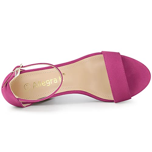 Allegra K Allegra K Women's Platform Ankle Strap Chunky High Heel Hot Pink Sandals - 7.5 M US