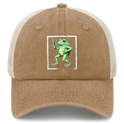 I Beg to Di'ffer Frog Trucker Hat Women Funny Mesh Trucker Hats for Summer