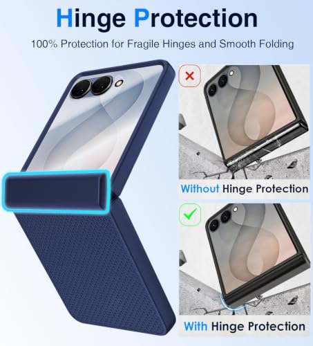 Image of STORMTAL Magnetic for Samsung Galaxy Z Flip 8 case, Hinge Protection, Built-in Screen Protector, Shockproof, Compatible with Magsafe, Rugged Phone Case for Z Flip 8 Blue