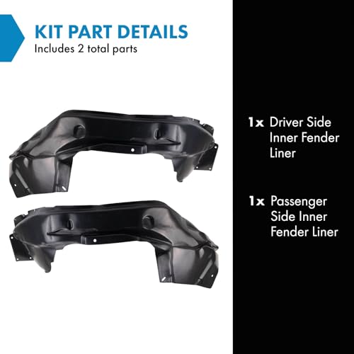 Image of TRQ Inner Fender Liner Set Compatible with 2011-2017 Jeep Patriot CH1248165 CH1249165
