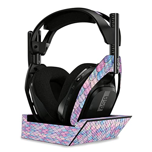 Image of MightySkins Carbon Fiber Skin Compatible With Astro A50 Wireless Headphones + Base Station (Gen 4) - Mermaid Scales | Protective, Durable Textured Carbon Fiber Finish | Easy To Apply | Made in the USA