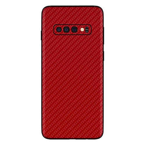 Adesivo Skin Premium - Fibra Carbono Vermelho Samsung Galaxy S10 Plus