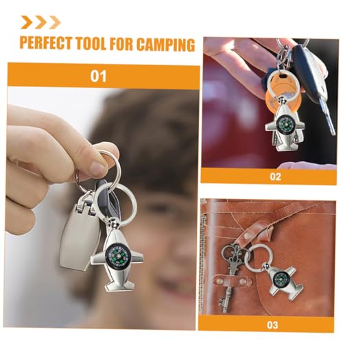 Brújula portátil Hemoton 4 piezas para camping y senderismo miniatura 3