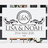 Un Mariage personnalisé Stickers muraux Demander aux Clients de fournir Le nom et la Date de Mur Autocollant de Mariage de Vinyle Art Mural D 42X67CM