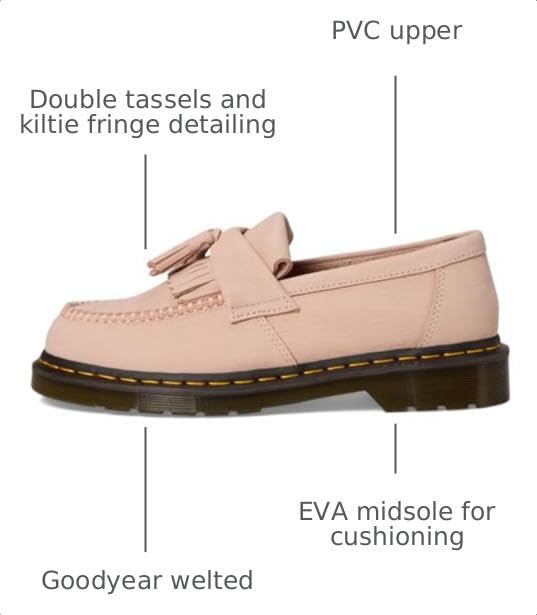 Image of Dr. Martens Unisex Adrian YS Powder Pink UK 8 (US Men's 9, US Women's 10) Medium