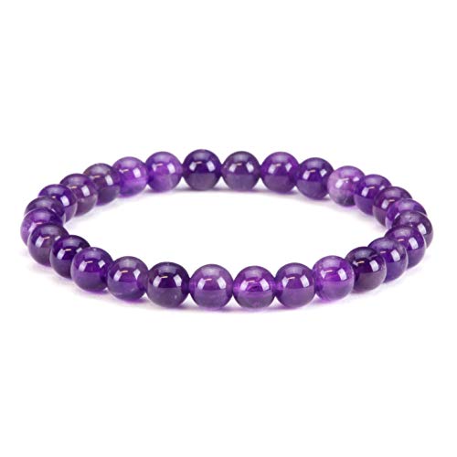 Cherry Tree Collection - Small, Medium, Large Sizes - Gemstone Beaded Bracelets For Women, Men, And Teens - 6Mm Round Beads (Amethyst - Small) #TOP22