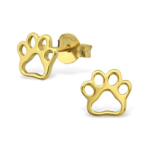 Image of 925 Sterling Silver Paw Print Stud Earrings (Choose Your Style) (Nickel Free)