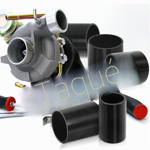 Miniatura 7 de Swpeet 3 Piezas 2 Pulgadas - 51 Mm 4 Capas Reforzadas Kit De Manguera De Silicona Negra Recta Con Abrazaderas De Perno En T De Acero Inoxidable 304 De 46-70 Mm Para Intercooler De Admisión Turbo