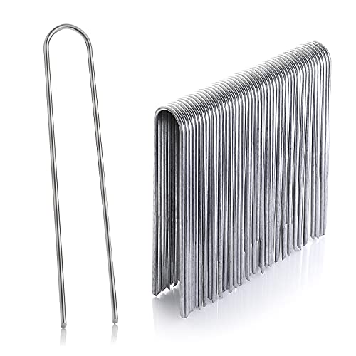 GardenMate Lot de 200 Piquets de Fixation en Acier galvanisé Inoxydable H200mm, L25mm, Ø3,8 mm - tête Ronde - Idéal pour sols très durs