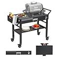 Annualring Portable Outdoor Grill Cart,Stainless Steel Folding Grill Table with Wheels,Solid and Stable,31"x 17" Large Space Grill Stand for The Blackstone Griddle 17"/ 22",Ninja Grill etc.