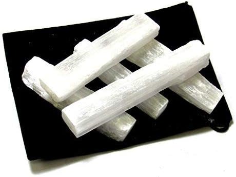 Zentron Natural Selenite Sticklets Bulk Raw Log Crystals (5 Sticks)