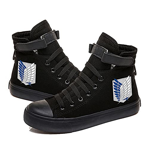 Histars attack on titan printed high top canvas black fashion sne…