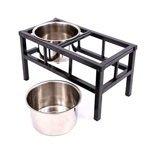 Erhöhter Futternapf für Hunde mit 2 abnehmbaren Edelstahlnäpfen, erhöhter Wasserspender für große Hunde und Katzen