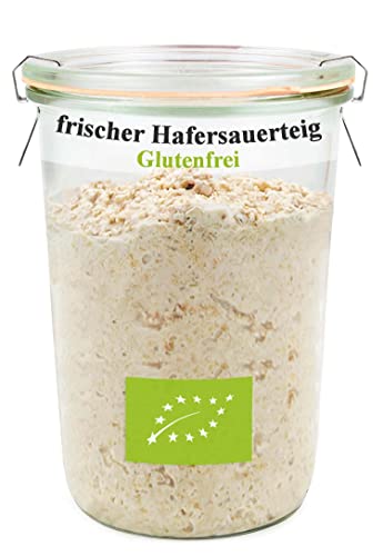 Masa fermentada orgánica sin gluten, 200 g, producto fresco para hornear, incluye instrucciones (con vaso de masa madre)