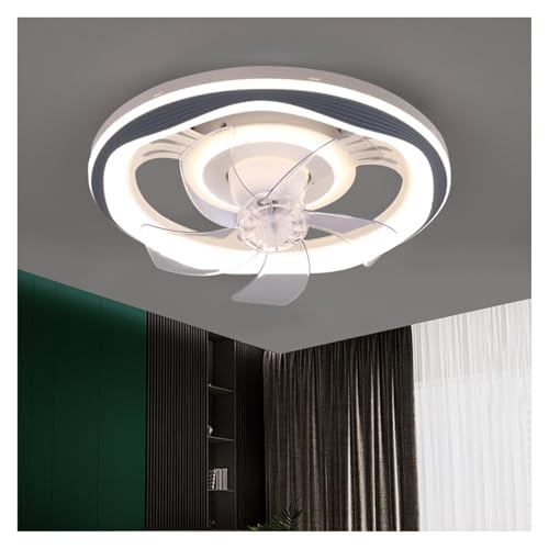 Lámpara nórdica con ventilador de techo invisible y LED blanco 4