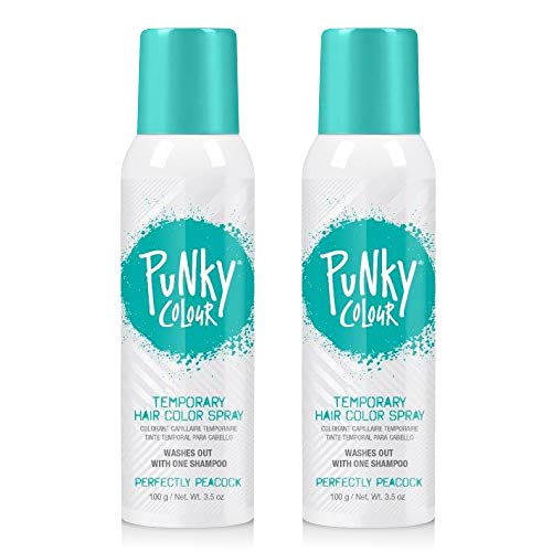 Punky Brand Punky Pastel Temporary Hair Color Spray, Perfectly Peacock, 7 Ounce, 2-Pack