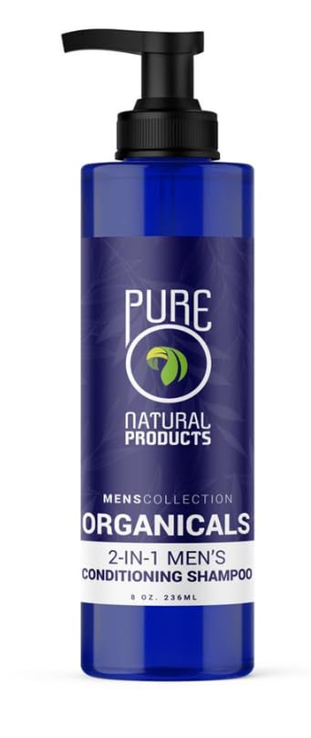 PureO Natural Products Organicals 2-n-1 Men's Conditioning Shampoo - 8 oz/with a comb