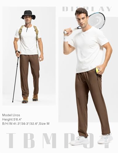 Image of TBMPOY Men's Outdoor Lightweight Hiking Mountain Pants Running Active Jogger Pants