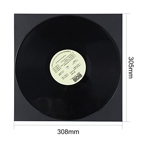 Record Pro 20 Inner Sleeves For Vinyl Records,Poly Lined Paper Protective Lp Vinyl Record Sleeves (90 Gsm Black Kraft Paper) Provide Your Lp Collection #TOP1