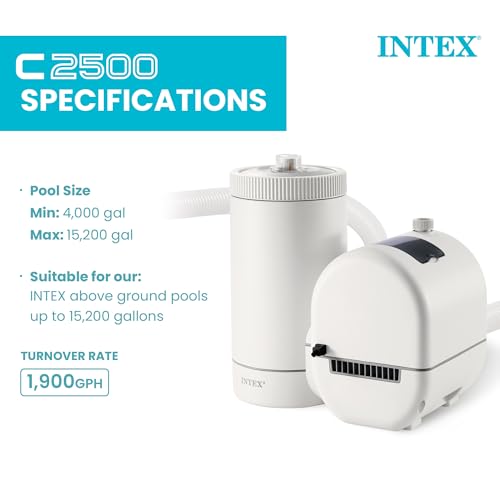 Image of INTEX Krystal Clear 2,500 GPH Cartridge Filter Pump for Above Ground Pools