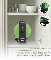 Cloer 1627-14 Waffeleisen für klassische Herzwaffeln, 930 W, Waffelgröße 15,5 cm, stufenlos wählbarer Bräunungsgrad, Grün – Ansicht 5