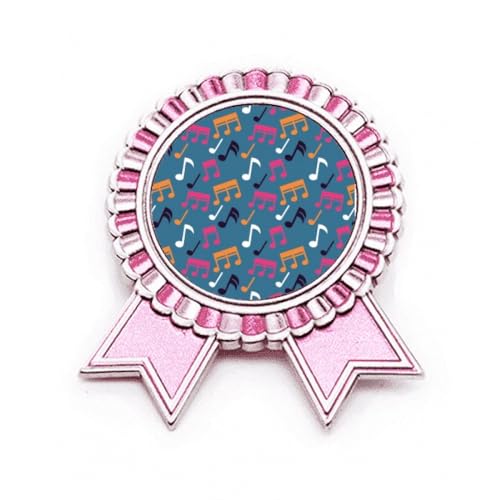Broche notes de musique rose en métal taille M idéale sur un blazer