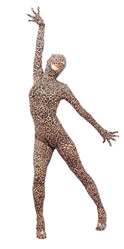 LinvMe Damen Leopardenmuster Lycra Zentai Second Skin Body Large Cover