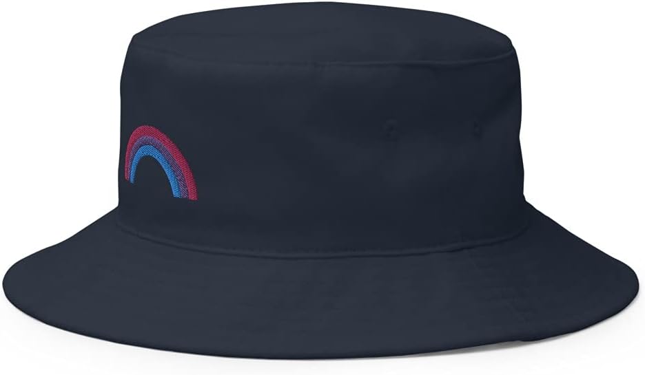Bisexual Flag Pride Rainbow Gay Lesbian LGBTQ Bucket Hat, Embroidered Graphic