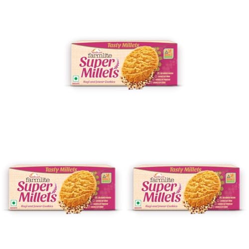 Image of Sunfeast Farmlite Super Millets Ragi & Jowar Cookies, 75g (Pack of 3)