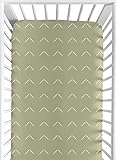 Sweet Jojo Designs Sage Green Boho Arrow Boy or Girl Fitted Crib Sheet Baby or Toddler Bed Nursery - White Bohemian Tribal Southwest Chevron Geometric Herringbone Woodland Gender Neutral
