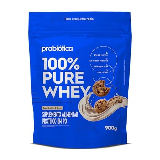 Probiótica 100% Pure Whey Nova Fórmula - 900G Refil Cookies and Cream -