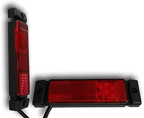 Ardillion 2 x MULTI VOLT LED RED REAR SIDE MARKER TAIL LIGHTS DIRECTION INDICATORS OUTLINE CLEARANCE LAMPS REFLECTORS BUS TRUCK VAN PICKUP CAR TRAILER LORRY CHASSIS