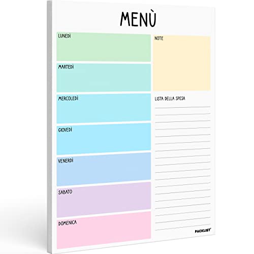 PACKLIST Pianificatore Settimanale Pasti e Lista della Spesa -...
